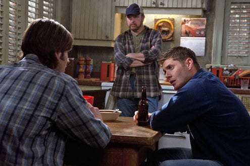 Supernatural - Season 6 - "Like a Virgin" - Jared Padaleckias Sam, Jim Beaver as Bobby and Jensen Ackles as Dean