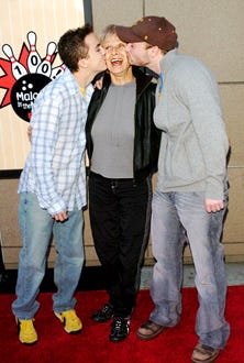 Frankine Muniz, Cloris Leachman, and Christopher Masterson -"Malcolm In the Middle" 100th Episode Bowling party, Feb. 2004