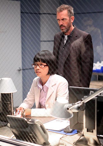 House - Season 8 - "The Confession" - Charlyne Yi as Park and Hugh Laurie as House