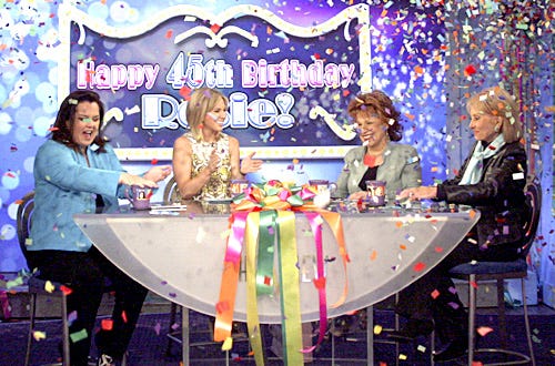 The View - Rosie's  Birthday - Rosie O'Donnell, Elisabeth Hasselbeck, Joy Behar, Barbara Walters - air date 03/21/2007