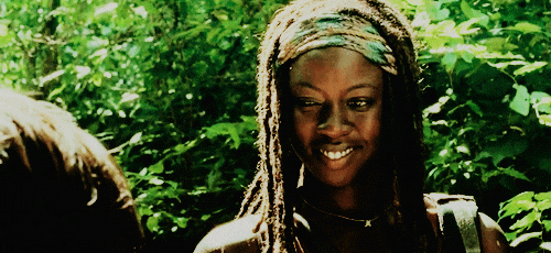 Michonne Laughing, The Walking Dead