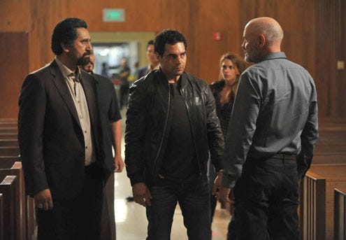 Gang Related - Season 1 - "Sangre Por Sangre" - Terry O'Quinn as Sam Chapel, Ramon Rodriguez as Ryan, Cliff Curtis as Javier Acosta