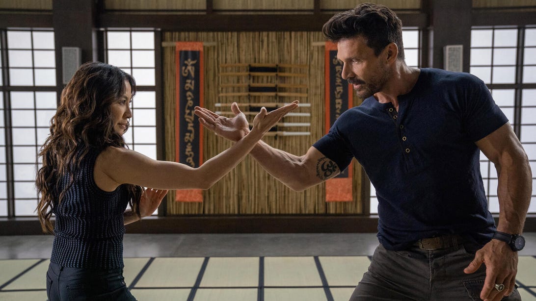 Michelle Yeoh and Frank Grillo, Boss Level