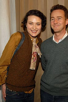Shalom Harlow and Edward Norton - Domino Magazine hosts a Green party, March 2007
