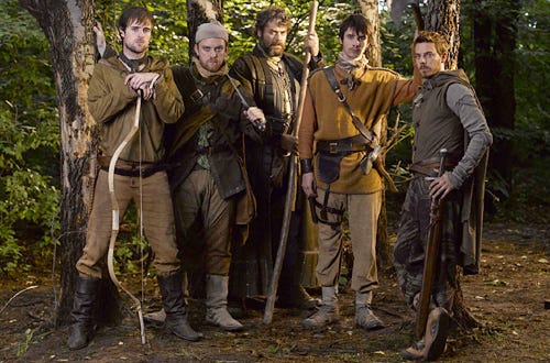 Robin Hood - Season 1 - Joe Armstrong as Robin, Sam Troughton as Much, Gordon Kennedy as Little John, William Beck, Harry Lloyd as Will, Jonas Armstrong as Alan