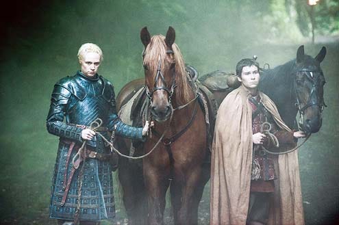 Game of Thrones - Season 4 - "Mockingbird" - Gwendoline Christie and Daniel Portman