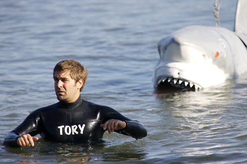 Shark Week 2008 - MythBusters cast member Tony Belleci and mechanical shark