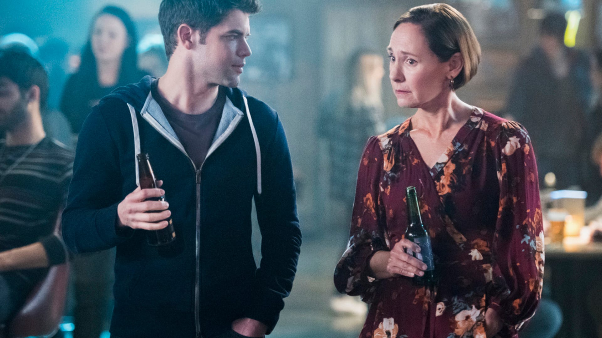 Jeremy Jordan and Laurie Metcalf, Supergirl
