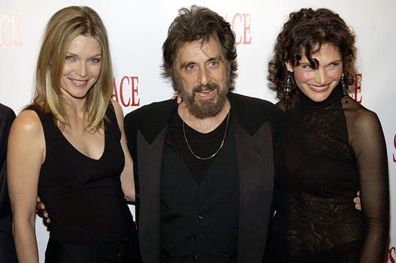 Michelle Pfeiffer, Al Pacino and Mary Elizabeth Mastrantonio - "Scarface" 20th Anniversary Re-release Celebration, September 17, 2003