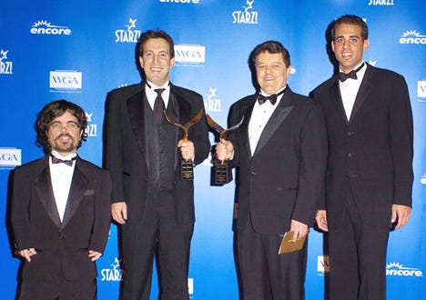 Peter Dinklage, John McLaughlin, David Wechter and Bobby Cannavale - The 56th Annual Writers Guild Awards, February 21, 2004
