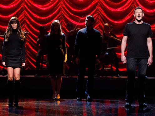 Glee - Season 4 - "Break Up" - Lea Michele, Jayma Mays, Matthew Morris, Cory Monteith