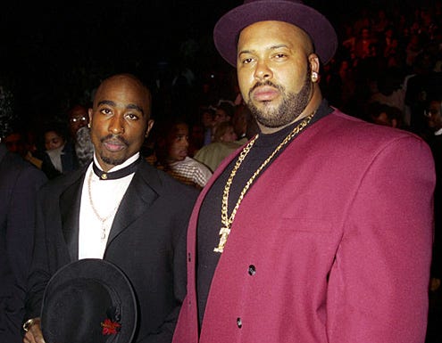 Tupac Shakur and Marion "Suge" Knight - Tyson vs. Bruno at the MGM Grand Garden Arena - Las Vegas, NV - March 16, 1996