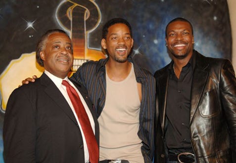 Rev Al Sharpton, Will Smith and Chris Tucker - Live 8 pre-launch party, July 1, 2005