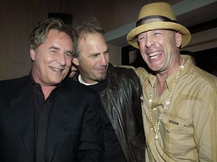 Don Johnson, Kevin Costner and Bruce Willis - The Spider Club - Bruce Willis' 49th Birthday Party - 2004