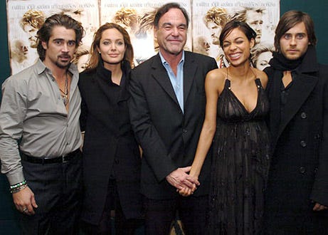 Colin Farrell, Angelina Jolie, Oliver Stone, Rosario Dawson and Jared Leto - "Alexander" screening in New York City, November 22, 2004