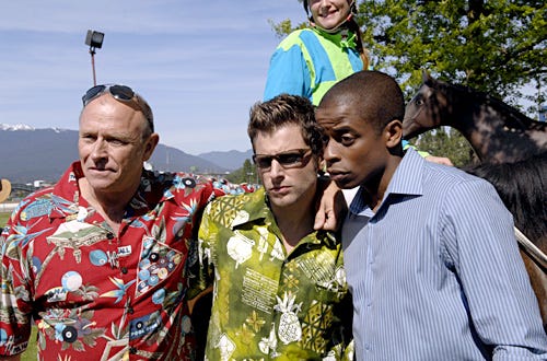 Psych - "And Down The Stretch Comes Murder" - Corbin Bernsen as Henry, James Roday as Shawn, Dule Hill as Gus
