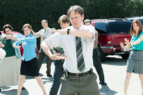 The Office - Season 9 - "Finale" - Phyllis Smith, Jenna Fischer, Jake Lacy, Rainn Wilson and Ellie Kemper