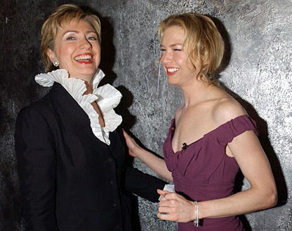 NY Senator Hillary Clinton and Renee Zellweger - 2001 VH1/Vogue Fashion Awards
