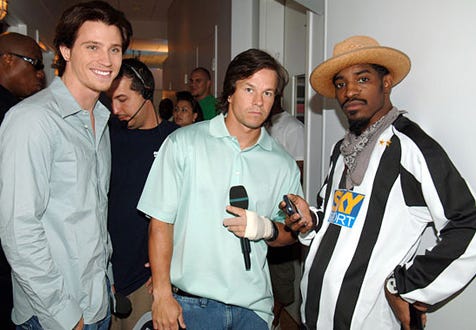 Garrett Hedlund, Mark Wahlberg and Andre Benjamin - MTV Studios - 2005