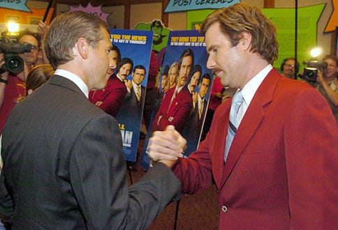 Brian Williams and Will Ferrell - "Anchorman: The Legend of Ron Burgundy" New York premiere, July 7, 2004