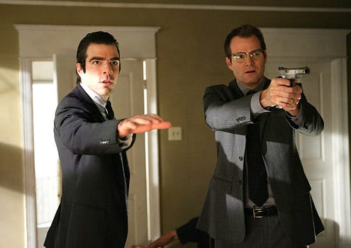 Heroes - Season 3 - "Angels and Monsters" - Zachary Quinto as Sylar and Jack Coleman as Noah