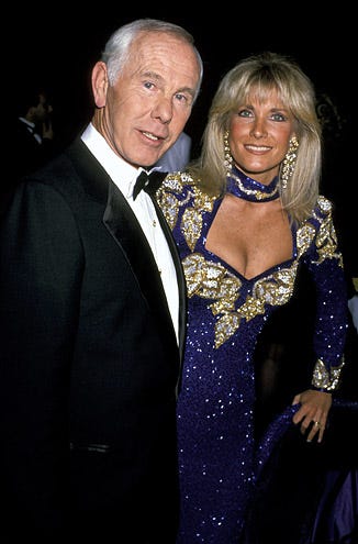 Johnny Carson and wife Alexis - Academy of TV Arts and Sciences event "TV Hall of Fame", Los Angeles, January 28, 1989