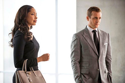 Suits - Season 2 - "Blood in the Water" - Gina Torres and Gabriel Macht
