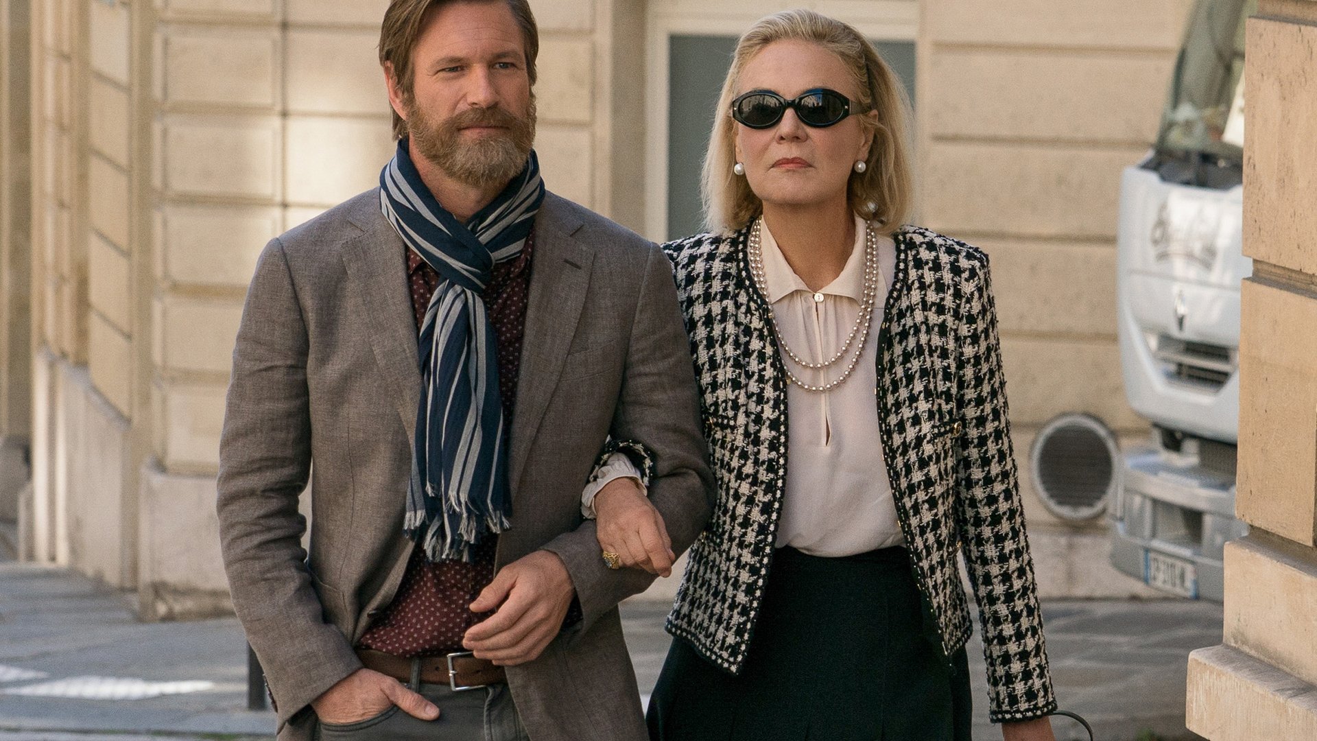 Aaron Eckhart, Marthe Keller; The Romanoffs
