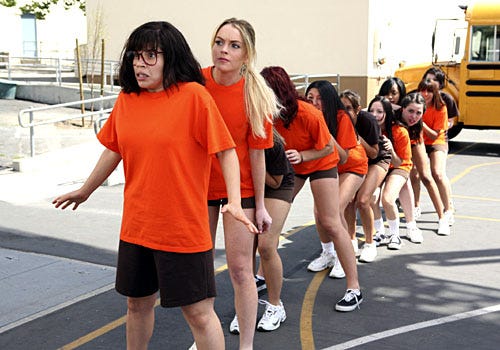Ugly Betty - Season 2 Finale, "Jump" - America Ferrera as Betty, Lindsay Lohan as Kimberly
