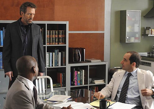 House - Season 5 - "Both Sides Now" - Omar Epps as Foreman, Hugh Laurie as House and Peter Jacobson as Taub