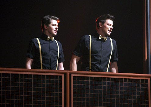 Glee - Season 3 - "On My Way" - Damian McGinty as Rory and Cory Monteith as Finn