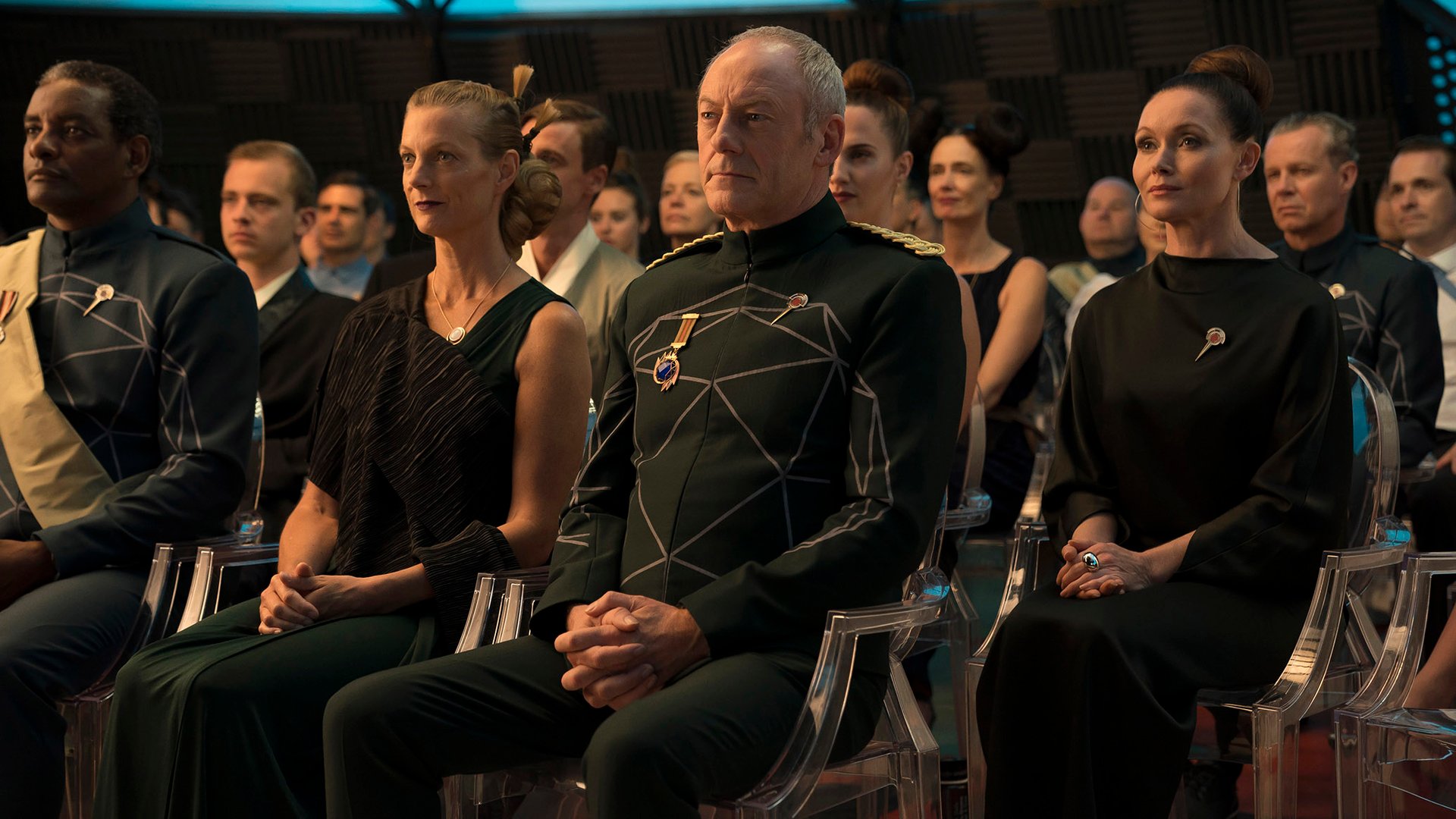 Liam Cunningham and Essie Davis, Philip K. Dick's Electric Dreams