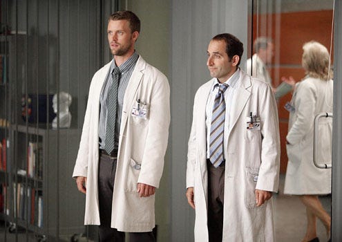 House - Season 8 - "The Confession" - Jesse Spencer as Chase and Peter Jacobson as Taub