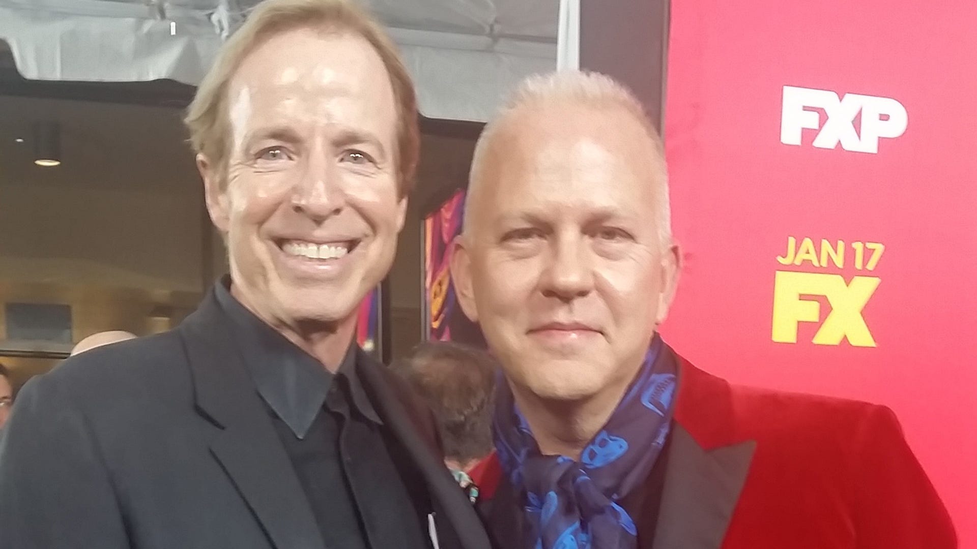 Terry Sweeney and Ryan Murphy at The Assassination of Versace premiere in Los Angeles