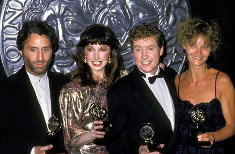 Ron Silver, Joanna Gleason, Michael Crawford, and Joan Allen - 42nd Annual Tony Awards, New York, NY, June 5, 1988