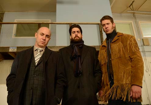 Fargo - Season 1 - "The Rooster Prince" - Brian Markinson as Bruce Gold, Adam Goldberg as Mr. Numbers, Russell Harvard as Mr. Wrench