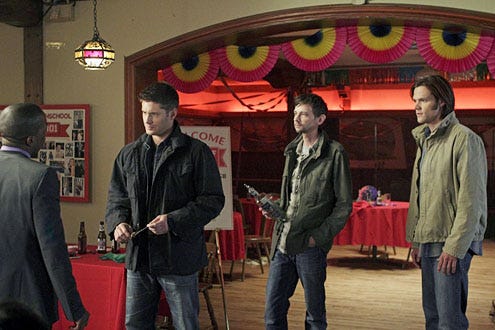 Supernatural - Season 7 - "Season 7, Time for a Wedding" -  Leslie Odom Jr., Jensen Ackles, DJ Qualls and Jared Padalecki