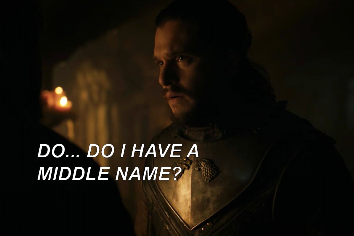 Jon Snow Middle Name Schitt's Creek Game of Thrones