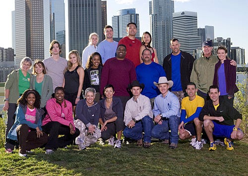 Amazing Race 16 - Top Row LtoR: Jordan and Jeff, Joe and HeidiMiddle Row LtoR: Jody and Shannon, Brent and Caite, Dana and Adrian, Louis and Michael, Steve and AllisonBottom Row LtoR: Monique and Shawne, Carol and Brandy, Jet and Cord, Dan and Jordan