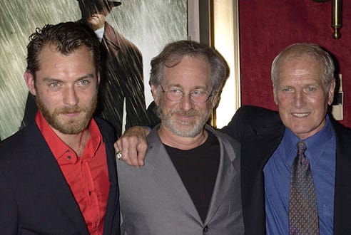 Jude Law, Steven Spielberg and Paul Newman - "Road to Perdition" New York premiere, July 9, 2002