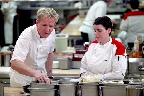 Hell's Kitchen - Season 8 - Gordon Ramsay and Emily