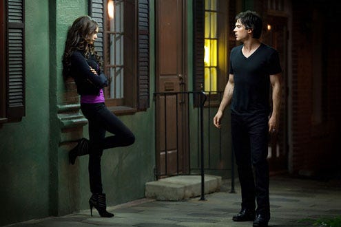 The Vampire Diaries - Season 2 - "Memory Lane" - Nina Dobrev as Elena and Ian Somerhalder as Damon