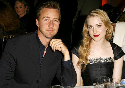 Edward Norton and Evan Rachel Wood - The 13th Annual Premiere Women in Hollywood, September 20, 2006