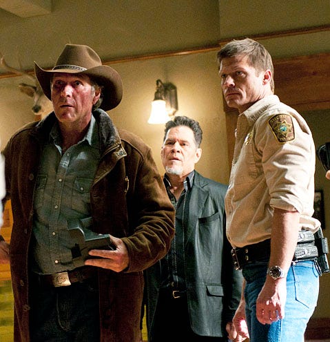Longmire - Season 1 - "Dog Soldier" - Robert Taylor, A.Martinez and Bailey Chase