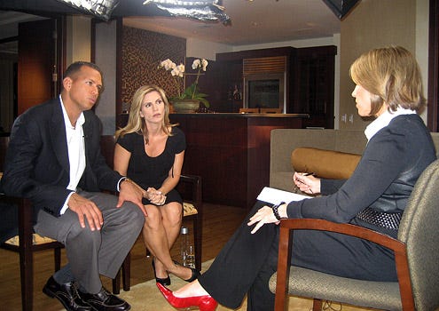 60 Minutes - Katie Couric interviews Yankee superstar Alex Rodriguez and his wife Cynthia