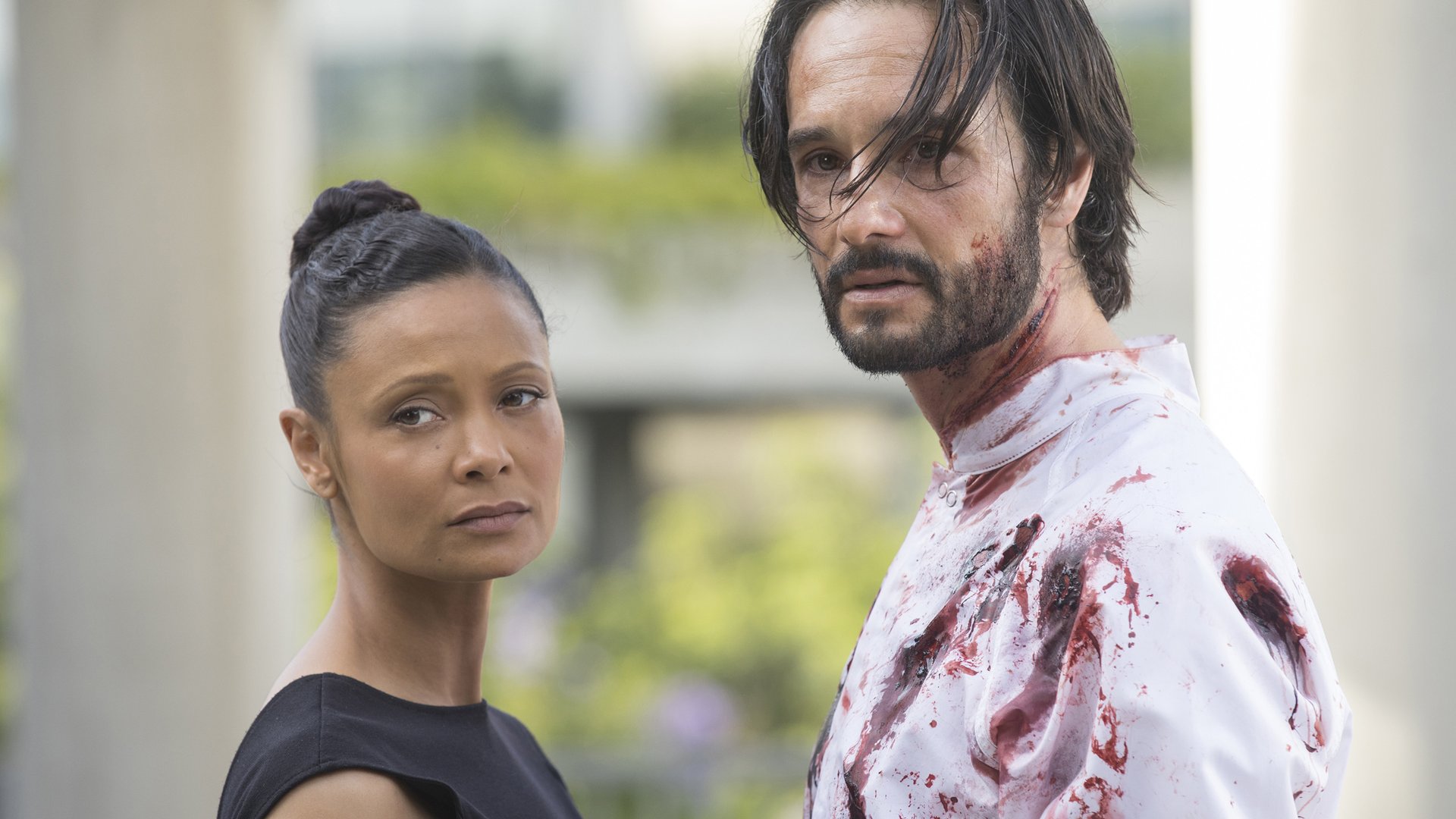 Thandie Newton, Rodrigo Santoro; Westworld