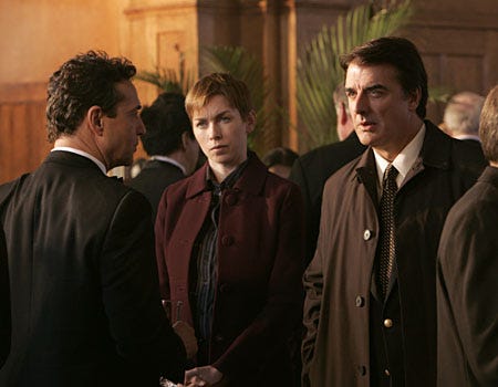 Law & Order: Criminal Intent - Season 7, "Assassin" - Stephen Schnetzer as Ajay Khan, Julianne Nicholson as Det. Megan Wheeler, Chris Noth as Det. Mike Logan