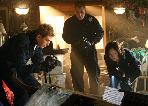 CSI - Season 11 - "House of Hoarders" - Eric Szmanda, George Eads, Jorja Fox