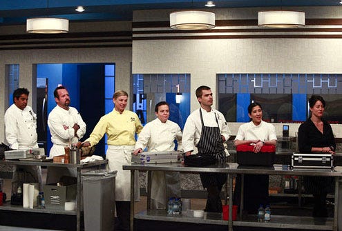 Top Chef Masters - Season 3 - Floyd Cardoz, Alessandro Stratta, Mary Sue Milliken, Traci Des Jardins, Hugh Acheson, Celina Tio and Naomi Pomeroy
