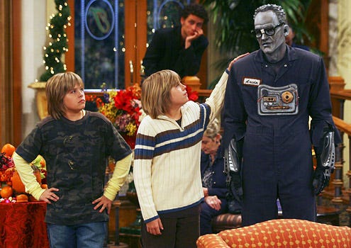The Suite Life of Zack and Cody - Season 3 - "Arwinstein" - Dylan Sprouse as Zack, Cole Sprouse as Cody and Brian Stepanek as Arwin